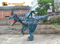 Costume de dragon réaliste My Dino FDC016, costume de dragon bleu pour événements intérieurs/extérieurs
