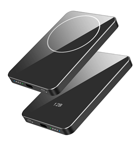 Custom Logo High Capacity Aluminum <b>Power</b> <b>Bank</b> Glass <b>Magnetic</b> Phone Holder 20W Type-C Input Fast Charging Wireless Charging - Product Image 1