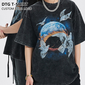 <b>Men's</b> 100% Premium Cotton Graphic Oversized T-<b>Shirt</b> DTG Print Custom Logo Tee with Label Knitted Fabric Camisetas - Product Image 1