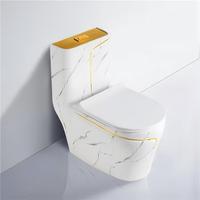 WC blanc en céramique monobloc à poser au sol avec double chasse d'eau pour salle de bain