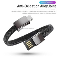 Câbles de données USB Type C Mirco en cuir courts populaires de 20 cm 22,5 cm, câble de charge rapide tressé en PU pour téléphone portable