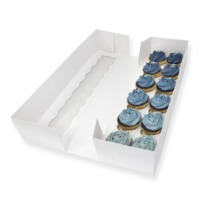 Boîte cadeau personnalisée pour cupcakes de boulangerie en gros avec fenêtre transparente pour arrangements de bouquets floraux, petites boîtes rectangulaires