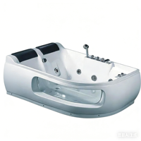 Baignoire intérieure en acrylique HG avec fenêtre frontale incurvée transparente, deux appuie-têtes et jets visibles pour importateurs et propriétaires de marques
