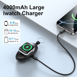 Mini Banco de Energía Portátil Inalámbrico Magnético 2 en 1 con Pantalla LED de 4000 mAh para <span class=keywords><strong>Iwatch</strong></span>, Banco de Energía con Carga Rápida PD22.5W - Product Image 3