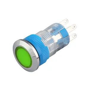 Plástico 12v verde ip65 16mm máquina elétrica botão interruptor de luz especial para tratamento médico