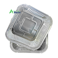 Barquettes de cuisson jetables en aluminium 8x8 pouces, lot de 30, avec couvercle, 1350 ml, pour emballage sous film rétractable