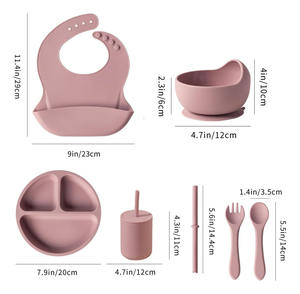 ชุดจานชามซิลิโคนสำหรับเด็กถ้วยน้ำซิลิโคนชุดจานชามพร้อมที่จับของขวัญสำหรับเด็กถ้วยน้ำสำหรับดื่มของขวัญ - Product Image 4