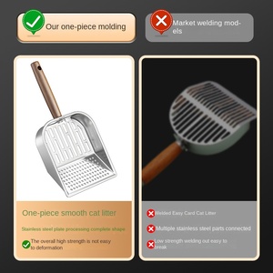 不锈钢猫砂铲 纤细孔加厚长柄中空宠物铲神器 中国 - Product Image 3