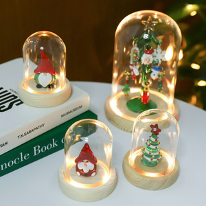 Nouvelle dôme en verre pour <span class=keywords><strong>sapin</strong></span> de Noël avec lumières, décoration de table de Noël pour la maison, artisanat en verre - Product Image 2