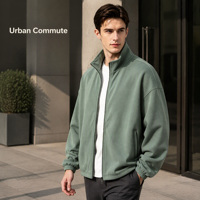 Veste Homme Oversize à Col Montant Zippé Couleur Unie Personnalisée pour Jeunesse, Échantillonnage Rapide, Fabrication en Usine, Hauts Décontractés d'Automne