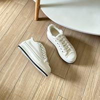 Baskets basses en toile pour femme, style streetwear, à lacets, bout rond, plateforme en coton délavé avec bords effilochés – Meilleures ventes