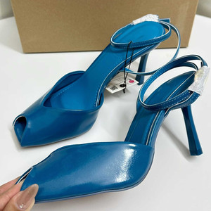 Sandales a Talons Pour Femmes New <b>Toe</b> <b>Cap</b> Peep-<b>toe</b> Fashion Stiletto Heeled Sandals for Women with Buckle, Open Heel Pumps - Product Image 4
