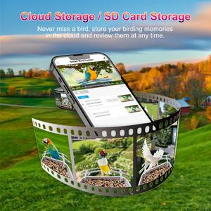 Goedkope automatische slimme vogelvoeder met camera, zonne-energie oplaadbaar, AI-identificatie, eekhoornbestendig, nachtzicht, app-besturing - Product Image 4