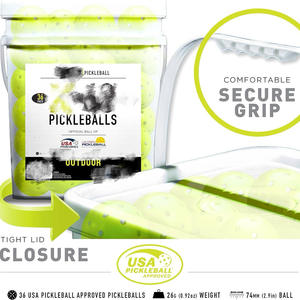 Детский мяч для пиклбола, пластиковый, 40 отверстий, высокая эластичность, модный, в упаковке-бочке - Product Image 2