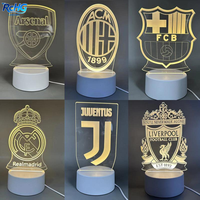 RCHG DIY, lumière de nuit en acrylique 3D créative personnalisée, designs de clubs de football