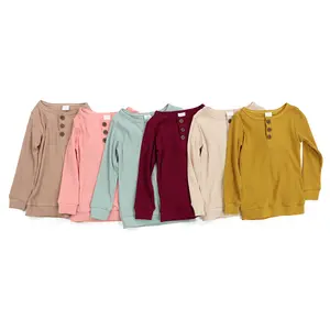 Commercio all'ingrosso Delle Ragazze Boutique di Abbigliamento Per Bambini Abbigliamento Camicie A Costine di Cotone <span class=keywords><strong>Manica</strong></span> <span class=keywords><strong>Lunga</strong></span> In Tessuto di Autunno Shirts Bambino Costola con Bottoni - Product Image 1