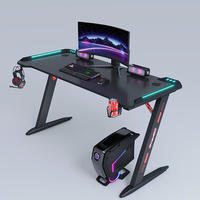 Yizhuo — bureau d'ordinateur en forme de Z, couleur noir ou rouge, Style de course, Pc de bureau, Gaming, lumière RGB, pour Gamer