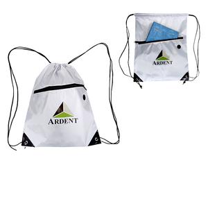 Promotional Lightweight Polyester Waterproof Drawstring Backpack Sports Bag with Nylon Lining Customizable Logo