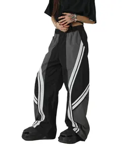 Perfect Design Nylon Pants Men Plus Size Custom Sweatpants With Stripes Elastic Waist Loose Structure Pants