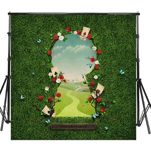 พรมไวนิลสีเขียว8x8ft ฉากหลังถ่ายรูปดินแดนมหัศจรรย์เทพนิยายแบนเนอร์เค้กเด็กแรกเกิดสำหรับอาบน้ำทารกกระดาษวันเกิด - Product Image 5