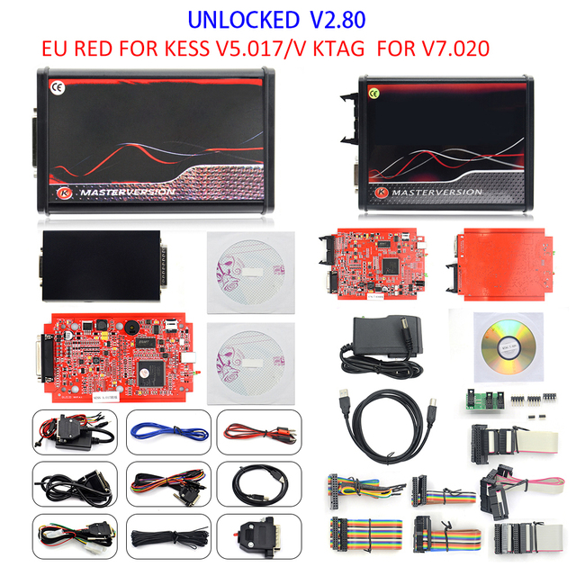 2026 EU Red Kess V2 V5.017 Online 2.80 KTAG 7.020 2.25 with Murata Filter OBD 2 Car Truck ECU Chip Tuning Unlimited Repair Kit
