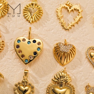 <span class=keywords><strong>Yammy</strong></span> YLJ039 - Accesorios de Joyería DIY Chapados en Oro, Etiquetas Pequeñas en Forma de Corazón, Dijes para Hacer Pulseras y Colgantes - Product Image 3