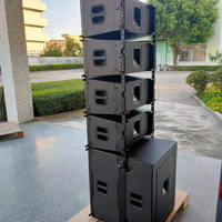 Système de haut-parleurs en ligne TACT Pro Audio TQ10 de 10 pouces avec caisson de basses de 18 pouces 300W pour les petites manifestations en plein air et les lieux sportifs