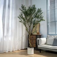 Arbre d'olivier artificiel en plastique, écologique, durable, de haute qualité, ignifuge, moderne, pour l'intérieur et l'extérieur, plante murale, maison, jardin