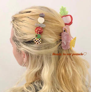 <span class=keywords><strong>Winona</strong></span> personalizado nicho gato horquilla colorido Floral sol limón Camarón Clip ácido acético hecho de aleación duradera - Product Image 2