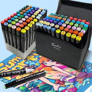 Marcadores Artísticos Permanentes a Base de Alcohol (Plástico) con 60/80 Colores Vibrantes y Doble Punta para Dibujar y Bocetar - Product Image 5