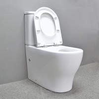 WC à deux pièces en céramique pour salle de bain, WC pour personnes handicapées, WC sans bride rond à double chasse d'eau, siphon en P, marque WaterMark, Nouvelle-Zélande
