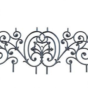Balustrade de balcon sans cadre en fonte robuste, moderne, noire, effet diamant, avec garde-corps d'escalier en métal gris brillant, durable - Product Image 1