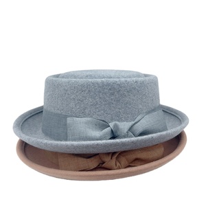 Nueva moda Retro M tamaño hombres Trilby Pork Pie sombrero Unisex lana fieltro Porkie Fedora vestido sombreros en 4 colores para fiestas - Product Image 1