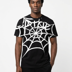 T-shirt décontracté unisexe ample à manches courtes 100 % coton 180 g, imprimé araignée intégral, anti-boulochage - Product Image 1