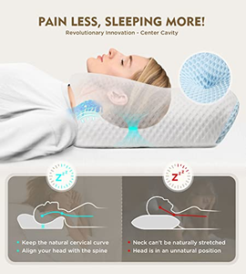 Adjustable Memory Foam Cervical <b>Pillow</b>, Orthopedic Wedge <b>Pillow</b> for <b>Neck</b> Pain Relief, Ergonomic Support for All Sleep Positions - Product Image 3
