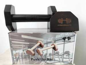 Penyangga Dip kayu padat kemasan 2 "tiang paralel berdiri dorong untuk latihan <span class=keywords><strong>Calisthenics</strong></span> kekuatan tubuh atas latihan penggunaan rumah - Product Image 3