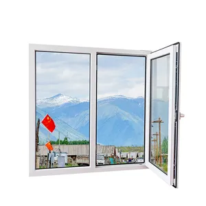 Aislamiento térmico, ventana abatible de vinilo PVC insonorizada, ventanas abatibles de perfil upvc con vidrio templado Doble