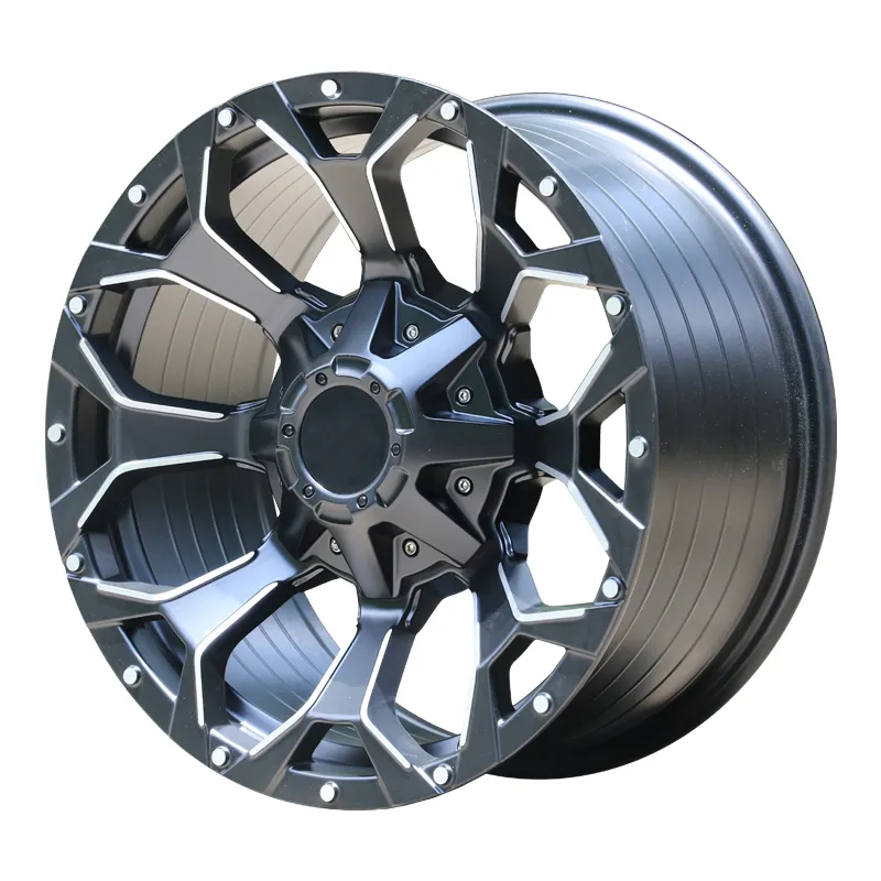 2021 Low Pressure hot sale polished black 5X127 5X139.7 5X150 4X4 car alloy wheels off road rims 6X139.7 17 Inch