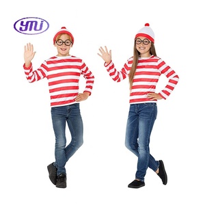 Dov' è il Costume Cosplay Wally/Waldo Top a righe rosse e bianche per bambini adulti - Product Image 3