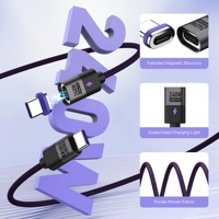 Câble de charge magnétique SIKAI 240W PD3.1 USB Type-C avec conception 3-en-1 en nylon tressé pour ordinateur portable et iPhone 17 Pro Max