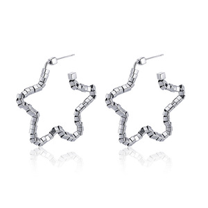 DINLE Star Shape 925 Sterling <b>Silver</b> <b>Stud</b> <b>Earrings</b> For Everyday Wear - Product Image 3