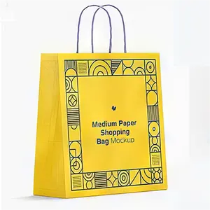 Custom Printed Elegant Own Logo Luxury Boutique Clothing Retail Shopping Paper Bag With Ribbon Handles Gift Paper Bags