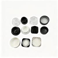 Bocaux en verre transparents noirs et blancs avec couvercles, protection UV, logo personnalisé, 5 ml, 7 ml, 9 ml, carrés, pour l'emballage de cosmétiques et d'épices