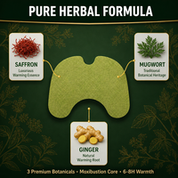 Patch chauffant pour genou à base de plantes amélioré, à l'armoise et à la moxibustion, OEM, faible MOQ, export, respirant, naturel, pour femmes, hommes et adultes, soulagement de la douleur