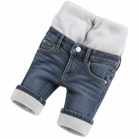 Jean en denim tricoté décontracté d'hiver pour femme, taille haute, coupe droite, épais, chaud, doux et moelleux, écologique, idéal pour le fitness