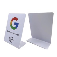 Impression personnalisée d'étiquettes en acrylique PVC Tag213, menu de restaurant, avis Google, support NFC, carte d'affichage de table