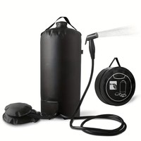 Douche de camping portable en PVC 11L avec pompe à air et bandoulière amovible, étanche, anti-fuite, chauffée au soleil, pour les aventures en plein air