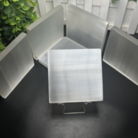 Vente en gros de plaque carrée en sélénite de haute qualité 10*10*1cm panneau d'énergie de purification de cristal tranché décoration de la maison