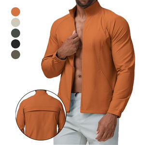 New Design Thin Men's Autumn Outdoor Sports Running <b>Jacket</b> Full Zipper Windbreaker Stand Collar Front Logo <b>Workout</b> Activewear - Product Image 1