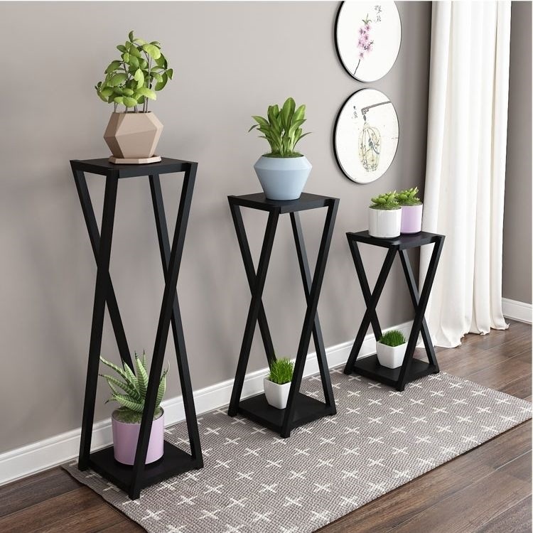 Factory Sale Fashion Design Indoor Console Table Metal Flower Rack Living Room Showcase Floor Flower Stand